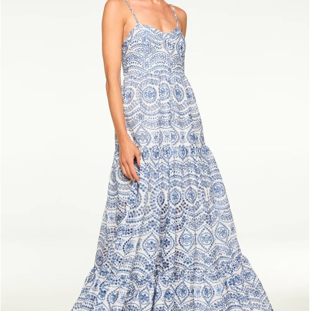 NWT!!! MISA MARIANA DRESS | BLUE EMBROIDERED COTTON EYELET
